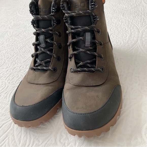 BOGS Men's Arcata Urban Leather Mid‎ Snow Boots, Chocolate - Picture 4 of 8